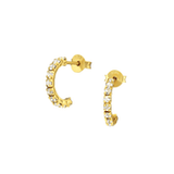 0.3 TCW Round Cut Moissanite Huggies Earrings