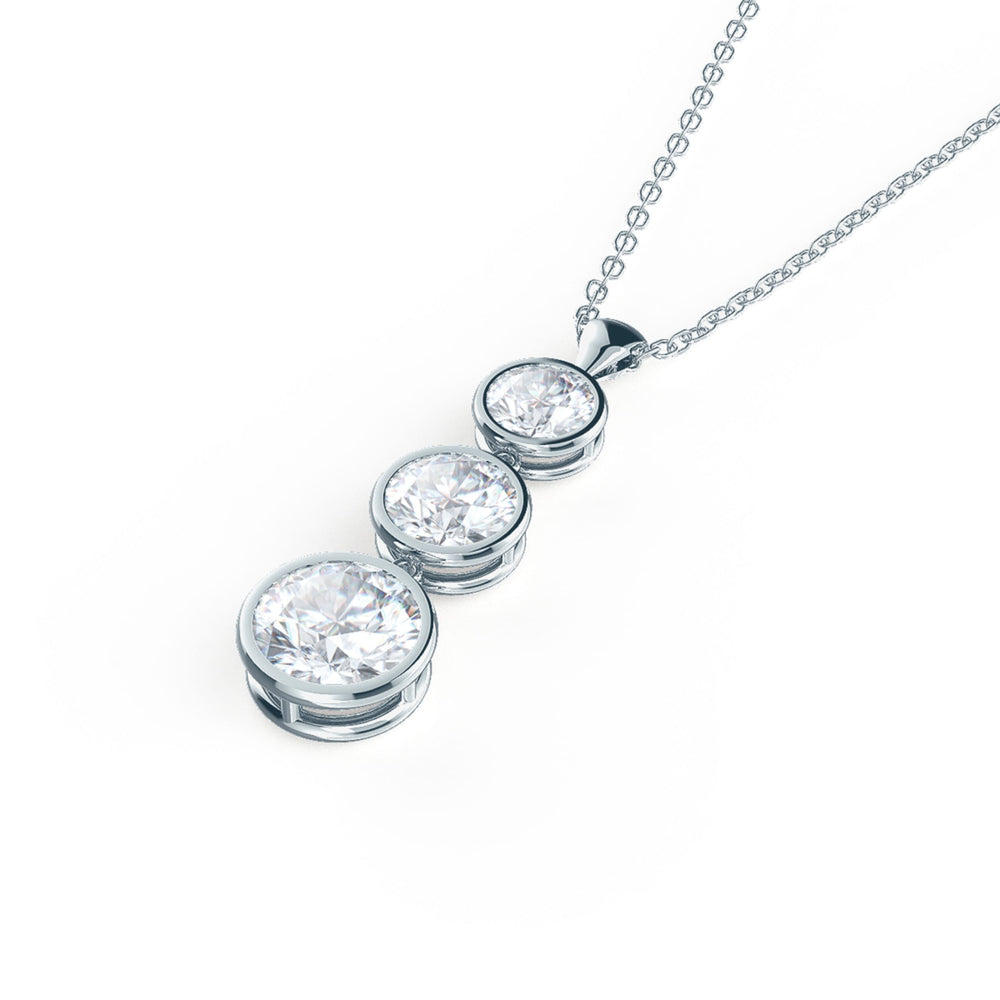 
                  
                    0.60 TCW Round Cut Moissanite Necklace With Triple Bezel Style
                  
                