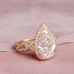 Pear Halo & Pave Lab Grown Diamond Engagement Ring