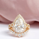 Pear Halo & Pave Lab Grown Diamond Engagement Ring