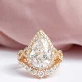 Pear Halo & Pave Lab Grown Diamond Engagement Ring