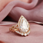 Pear Halo & Pave Lab Grown Diamond Engagement Ring