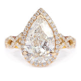 Pear Halo & Pave Lab Grown Diamond Engagement Ring