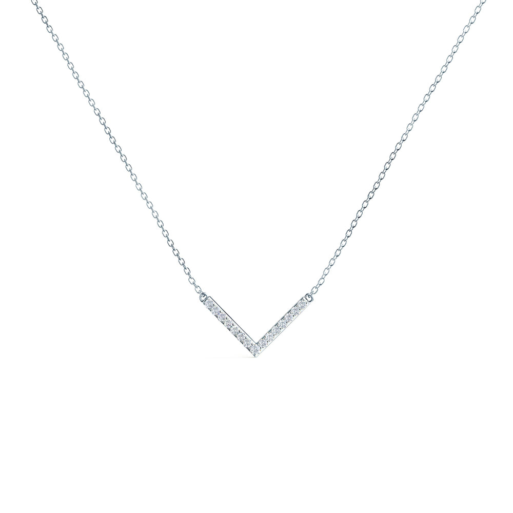 
                  
                    0.24 TCW Round Cut Moissanite Necklace With V Style
                  
                