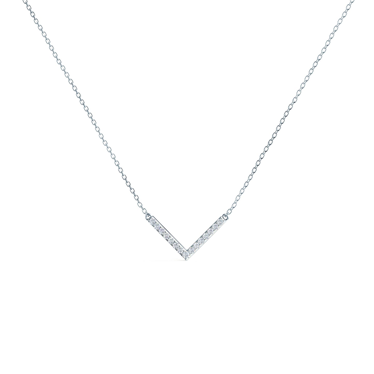 
                  
                    0.24 TCW Round Cut Moissanite Necklace With V Style
                  
                