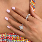 2 CT Pear Halo CVD F/VS1 Diamond Engagement Ring 10