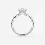 Asscher Hidden Halo Lab Grown Diamond Engagement Ring