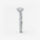 Asscher Pave Lab Grown Diamond Engagement Ring