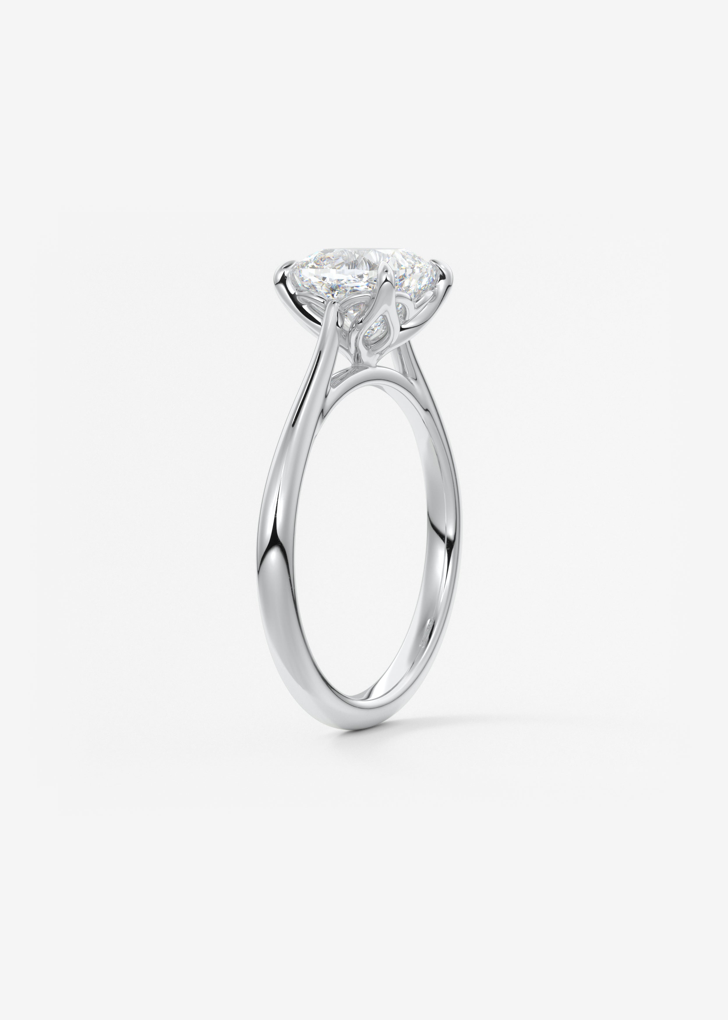 Cushion Cathedral Lab Grown Diamond Engagement Ring