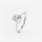 Oval Cathedral Lab Grown Diamond Engagement Ring