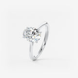 Oval Cathedral Lab Grown Diamond Engagement Ring