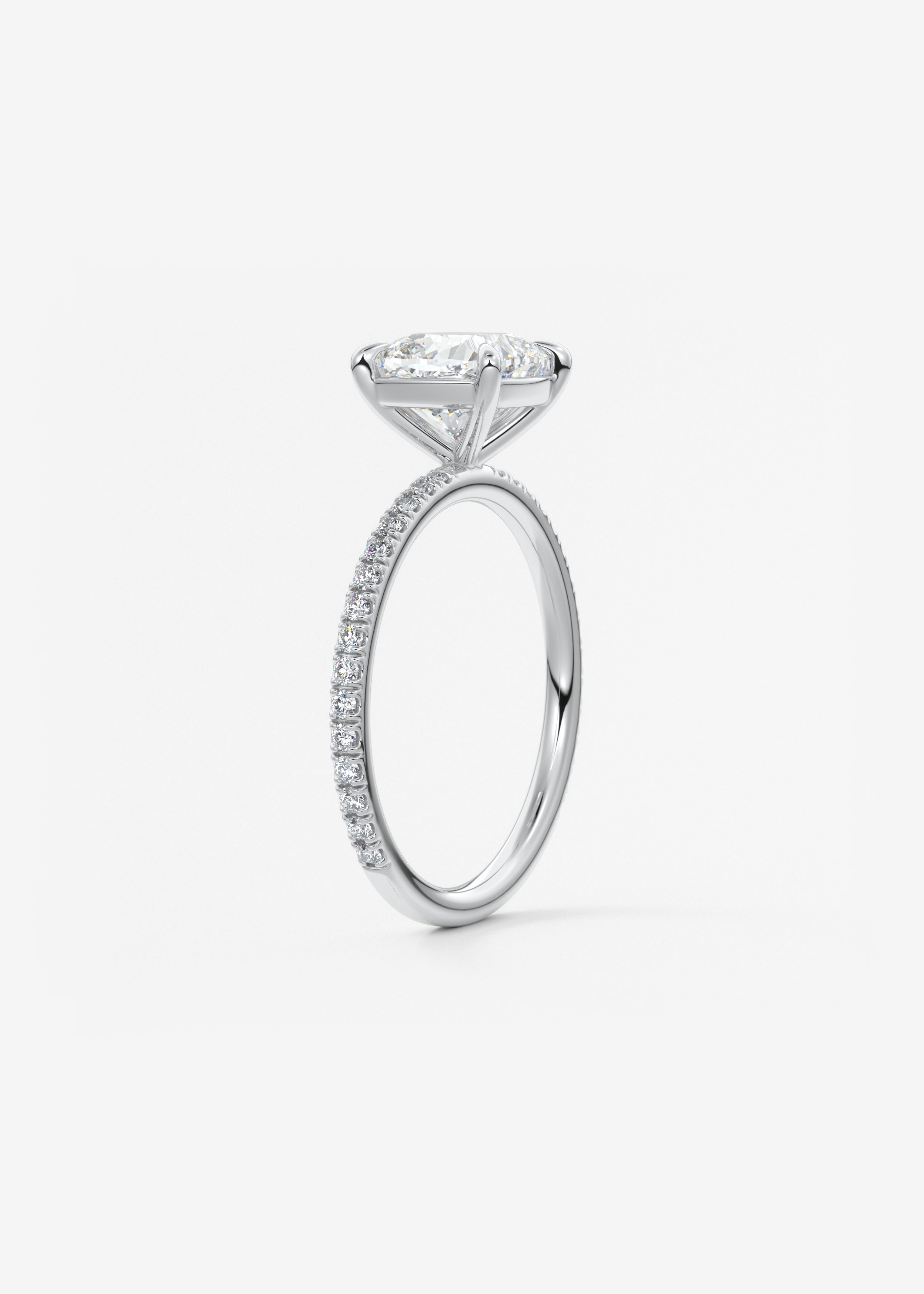 Cushion Pave Lab Grown Diamond Engagement Ring