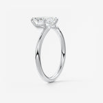 Emerald Solitaire Lab Grown Diamond Engagement Ring