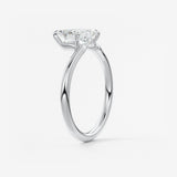 Emerald Solitaire Lab Grown Diamond Engagement Ring