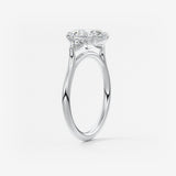 Oval Three Stone Lab Grown Diamond Engagement Ring
