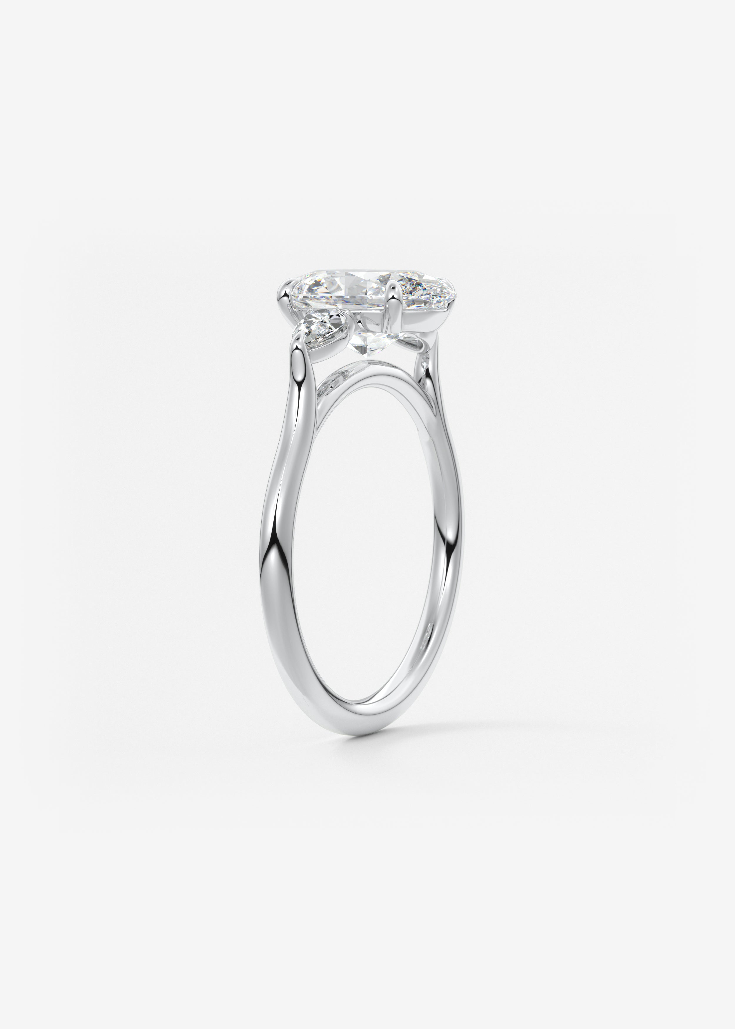 Oval Three Stone Lab Grown Diamond Engagement Ring