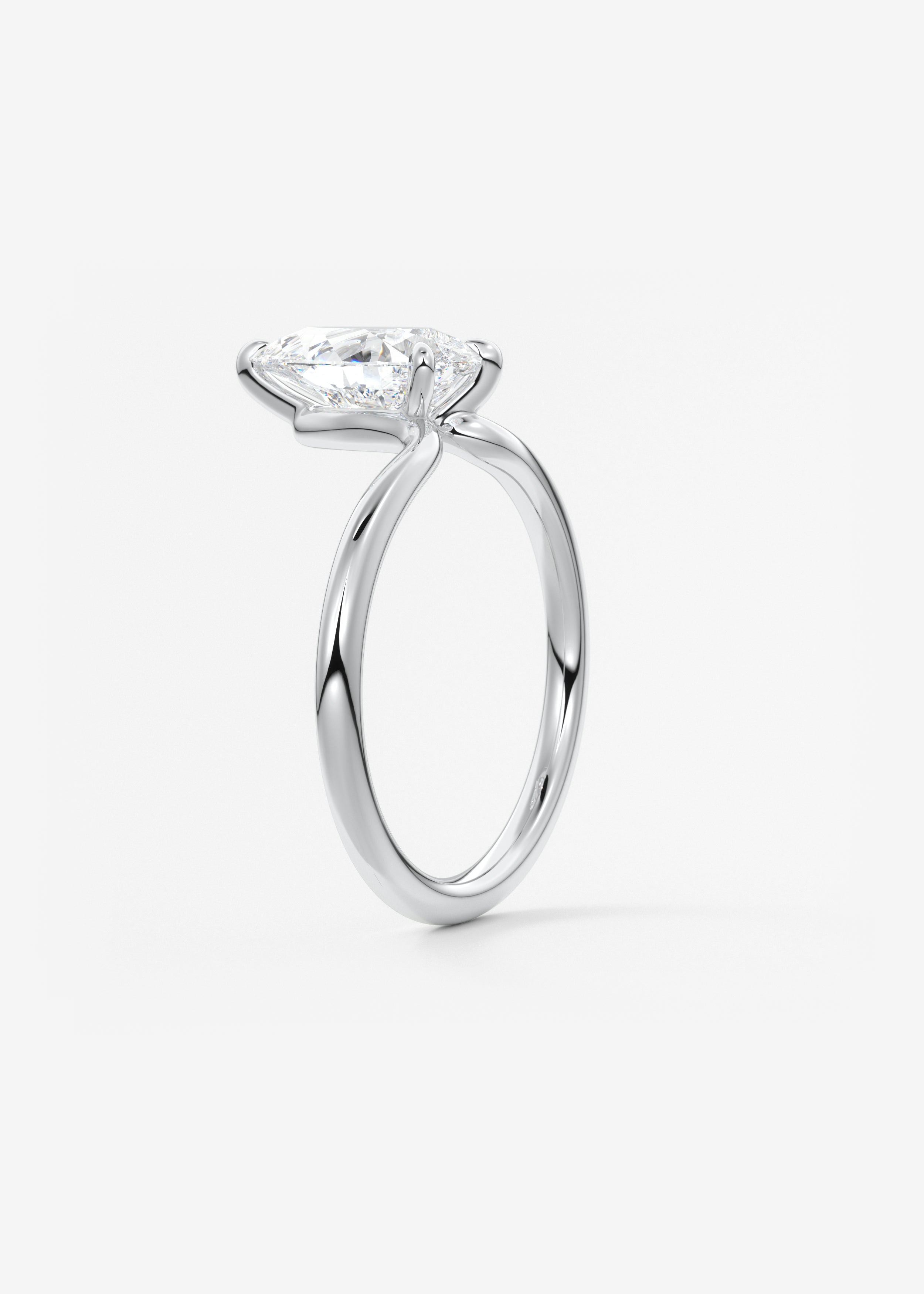 Pear Solitaire Lab Grown Diamond Engagement Ring