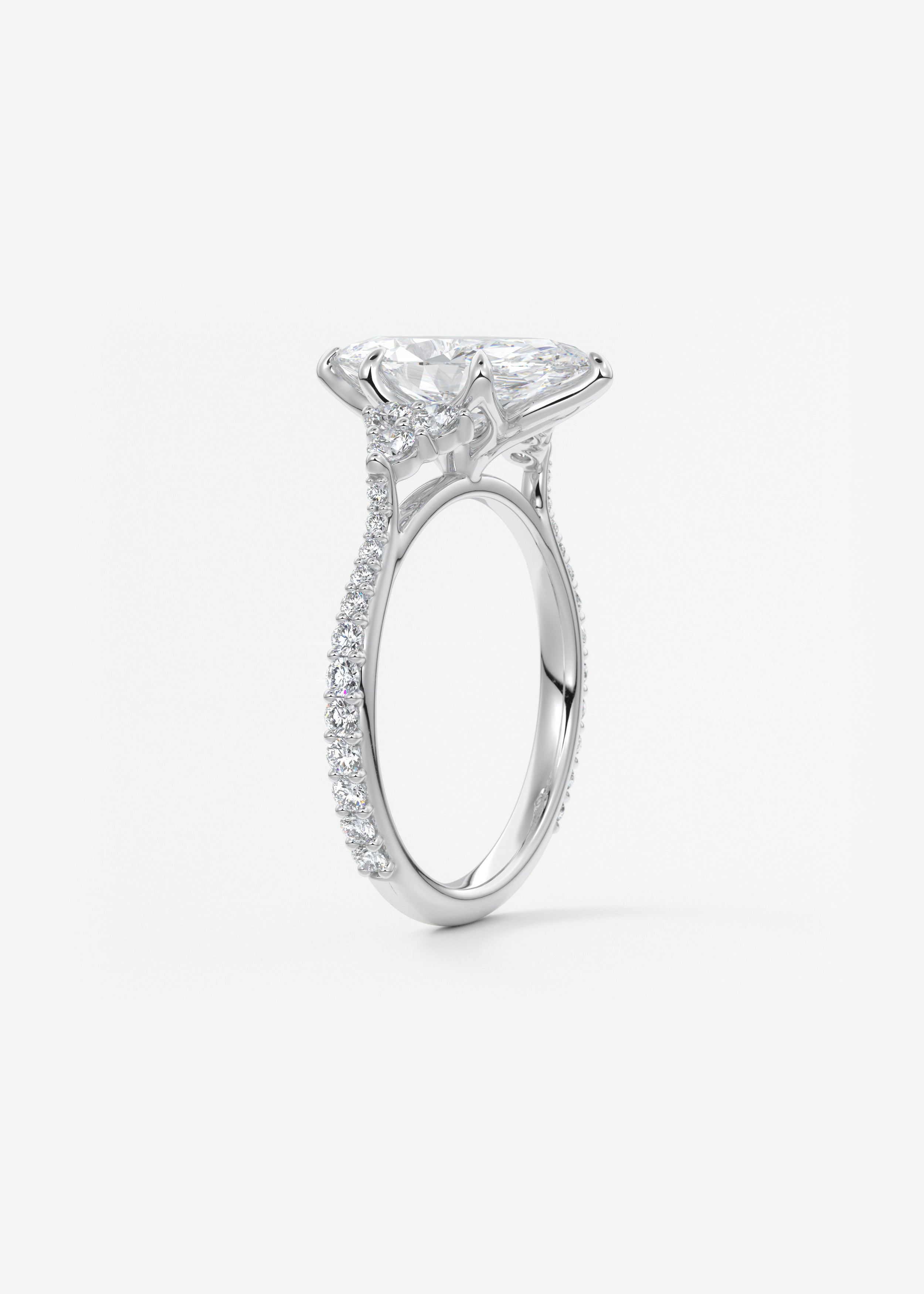 Marquise Cluster Lab Grown Diamond Engagement Ring