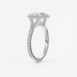Oval Halo & Pave , Split Shank Lab Grown Diamond Engagement Ring