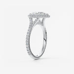 Pear Halo & Pave , Split Shank Lab Grown Diamond Engagement Ring