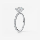 Round Pave Lab Grown Diamond Engagement Ring