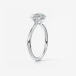 Round Half Bezel Lab Grown Diamond Engagement Ring