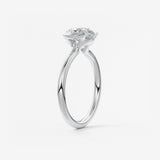 Round Half Bezel Lab Grown Diamond Engagement Ring