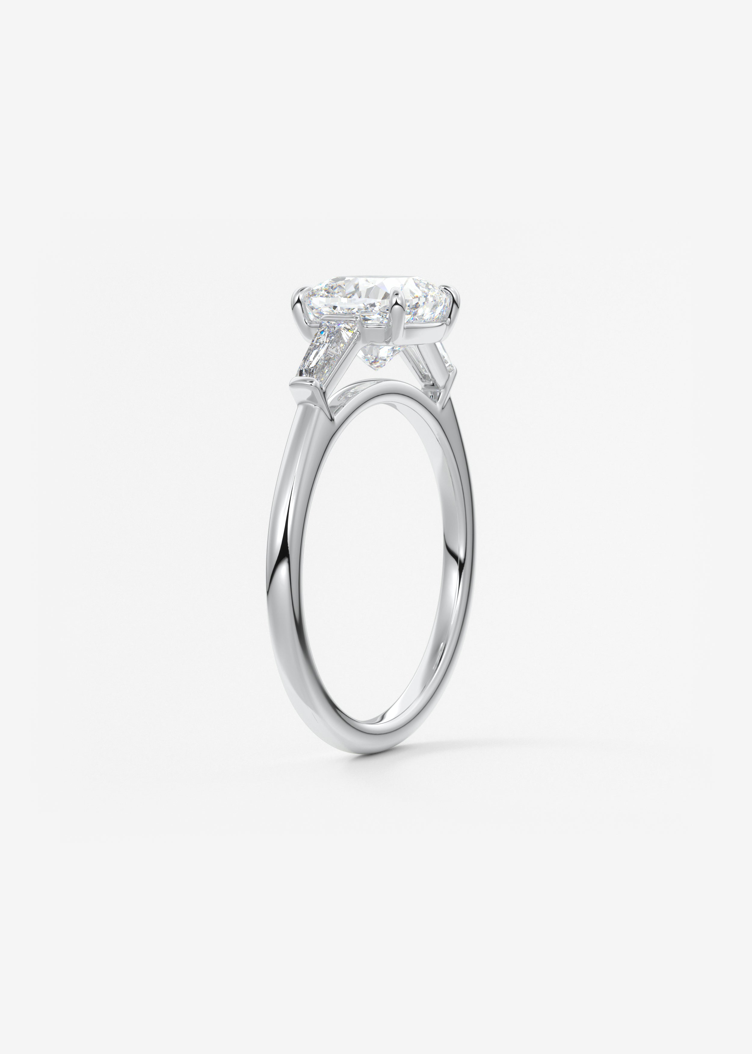 Cushion Three Stone Lab Grown Diamond Engagement Ring