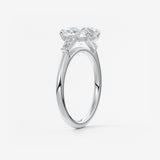 Oval Three Stone Lab Grown Diamond Engagement Ring