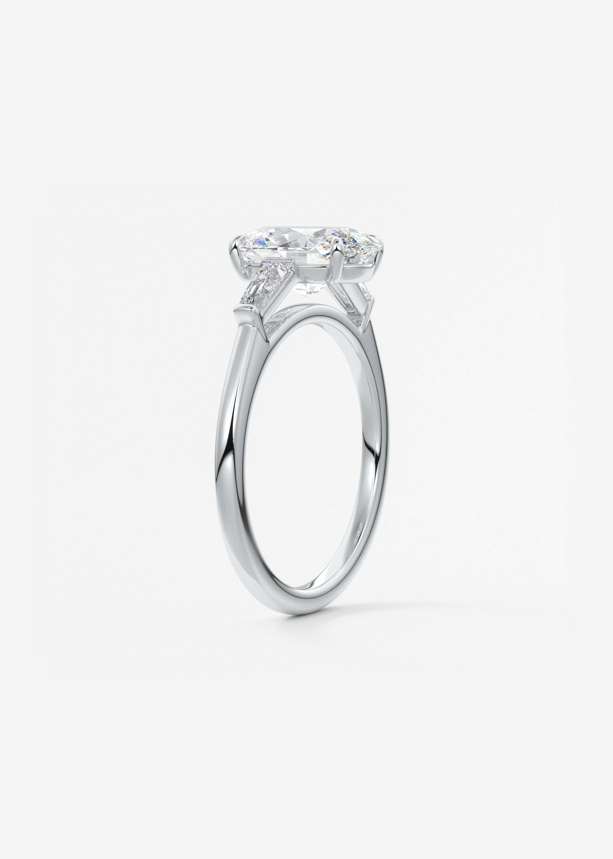 Oval Three Stone Lab Grown Diamond Engagement Ring