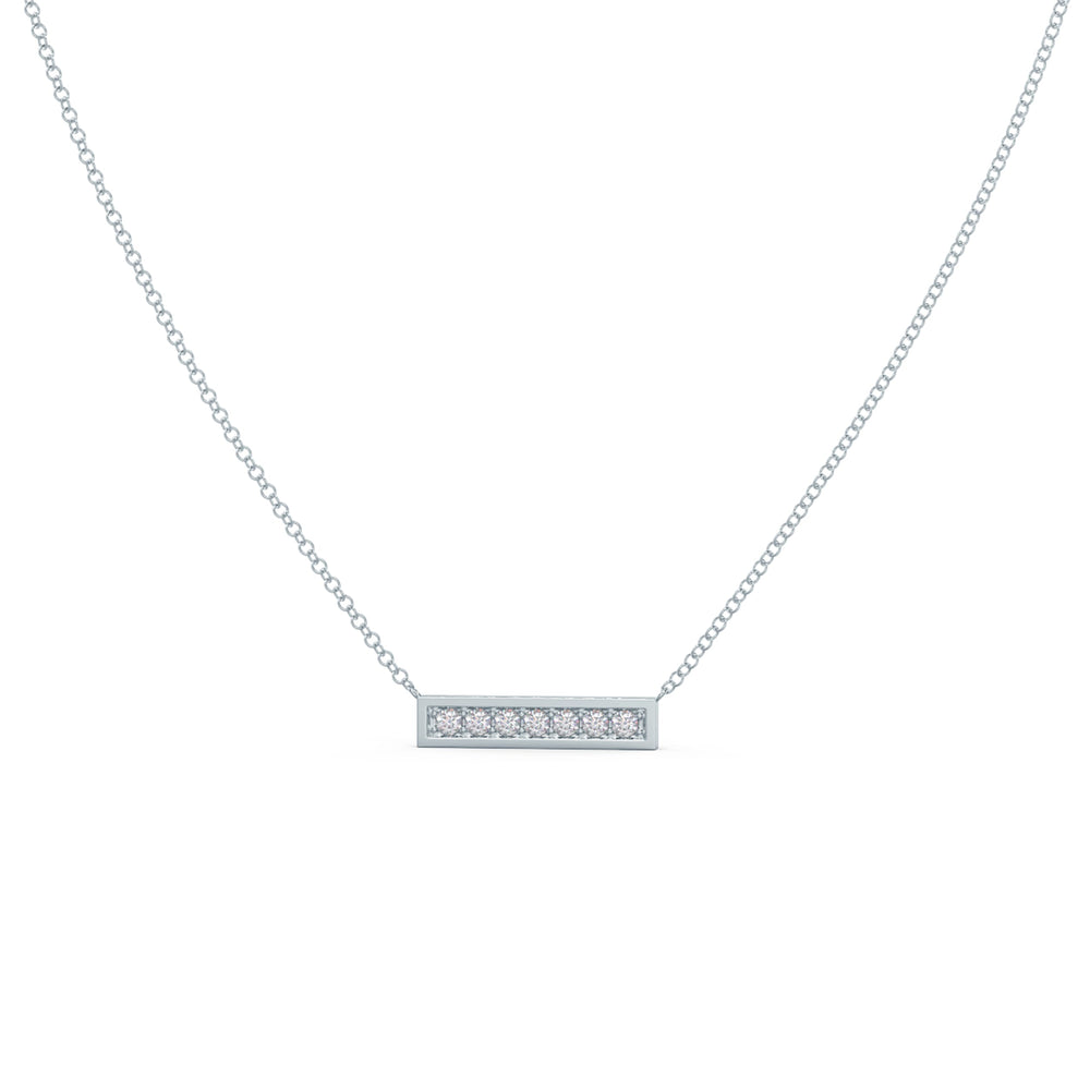 0.21 TCW Round Cut Moissanite Necklace With Bar Style