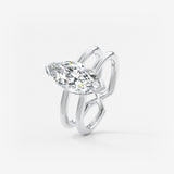 Marquise Cathedral Lab Grown Diamond Engagement Ring