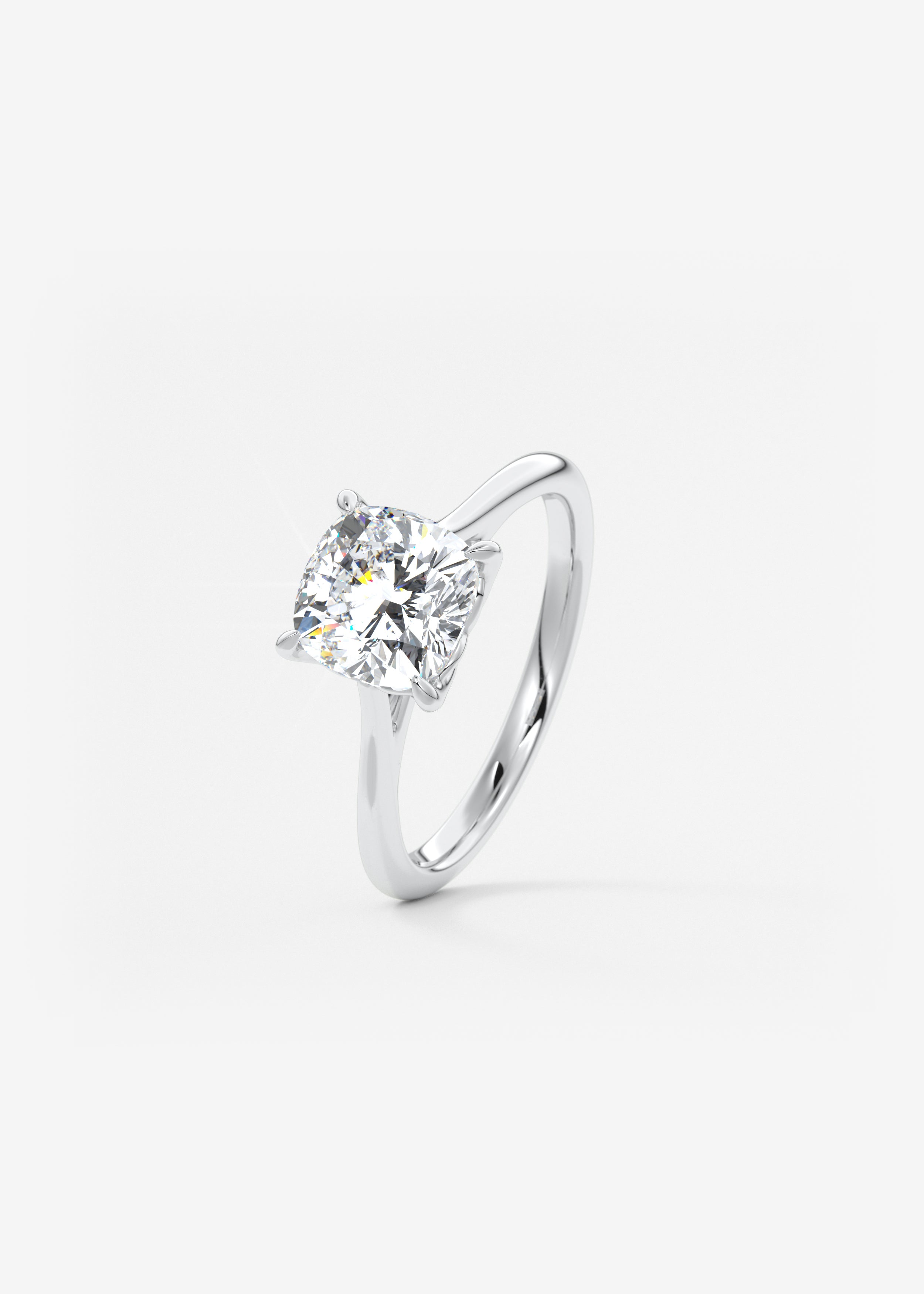 Cushion Cathedral Lab Grown Diamond Engagement Ring