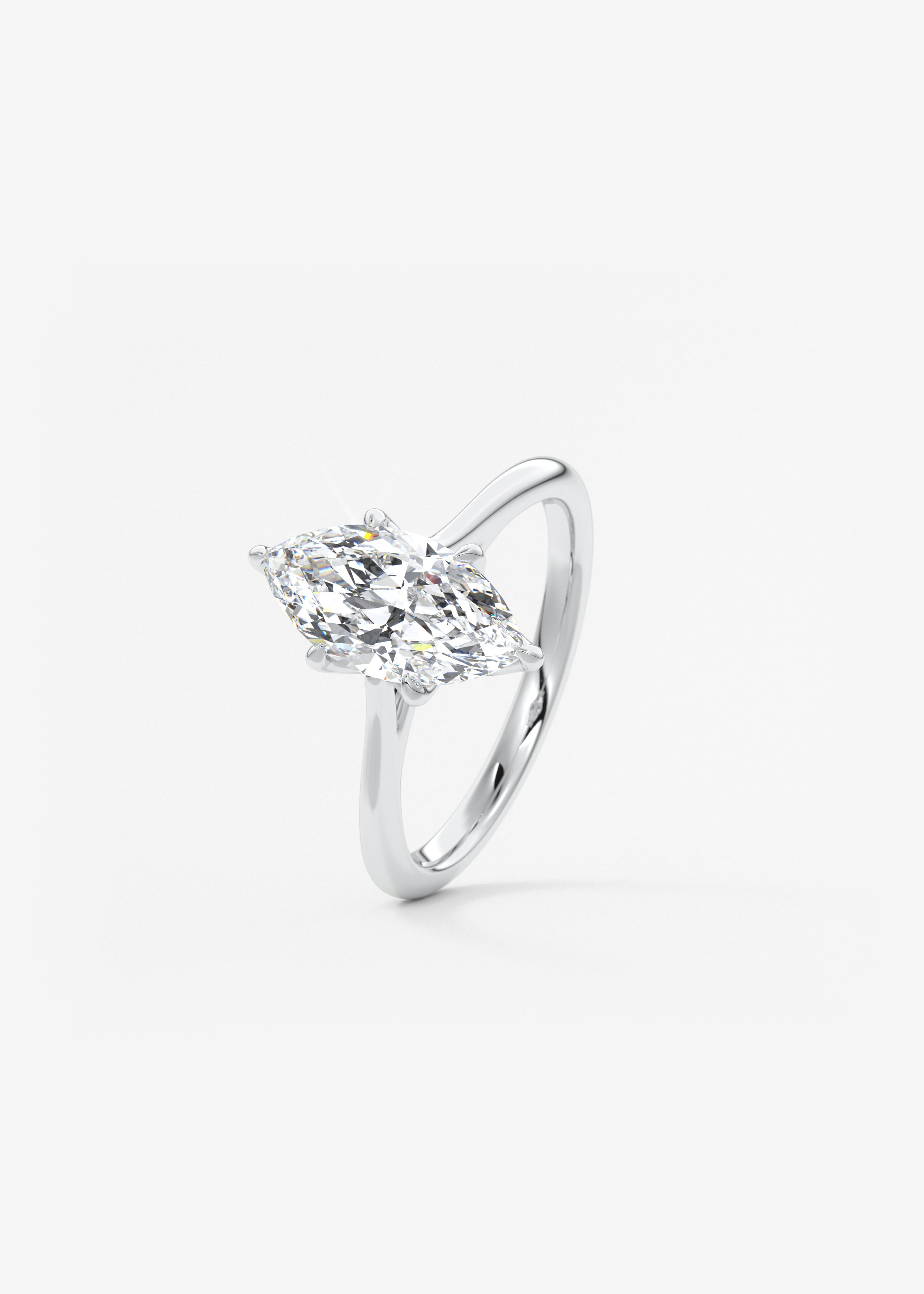 Marquise Cathedral Lab Grown Diamond Engagement Ring