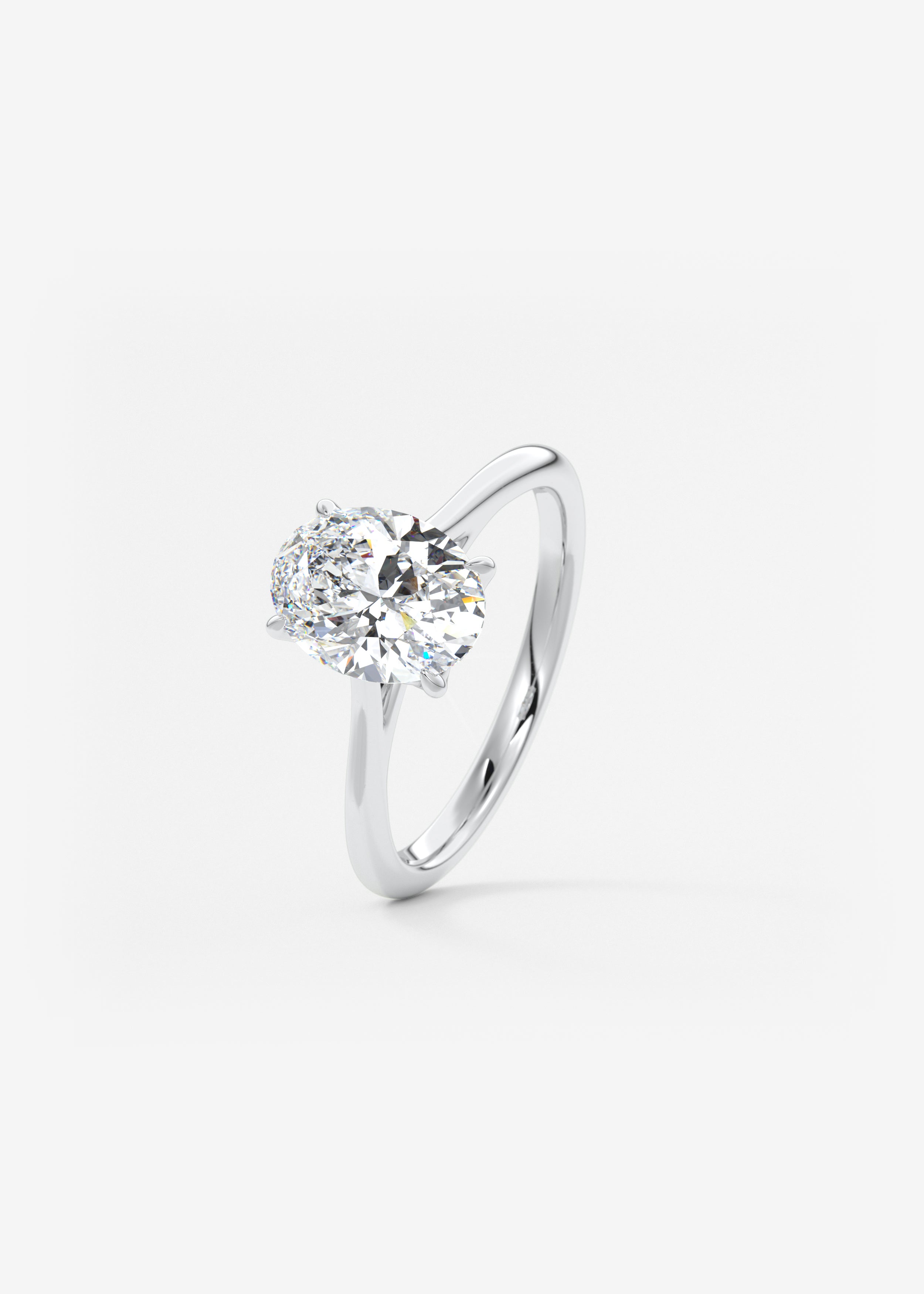 Oval Cathedral Lab Grown Diamond Engagement Ring