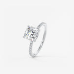 Cushion Pave Lab Grown Diamond Engagement Ring