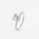 Cushion Pave Lab Grown Diamond Engagement Ring