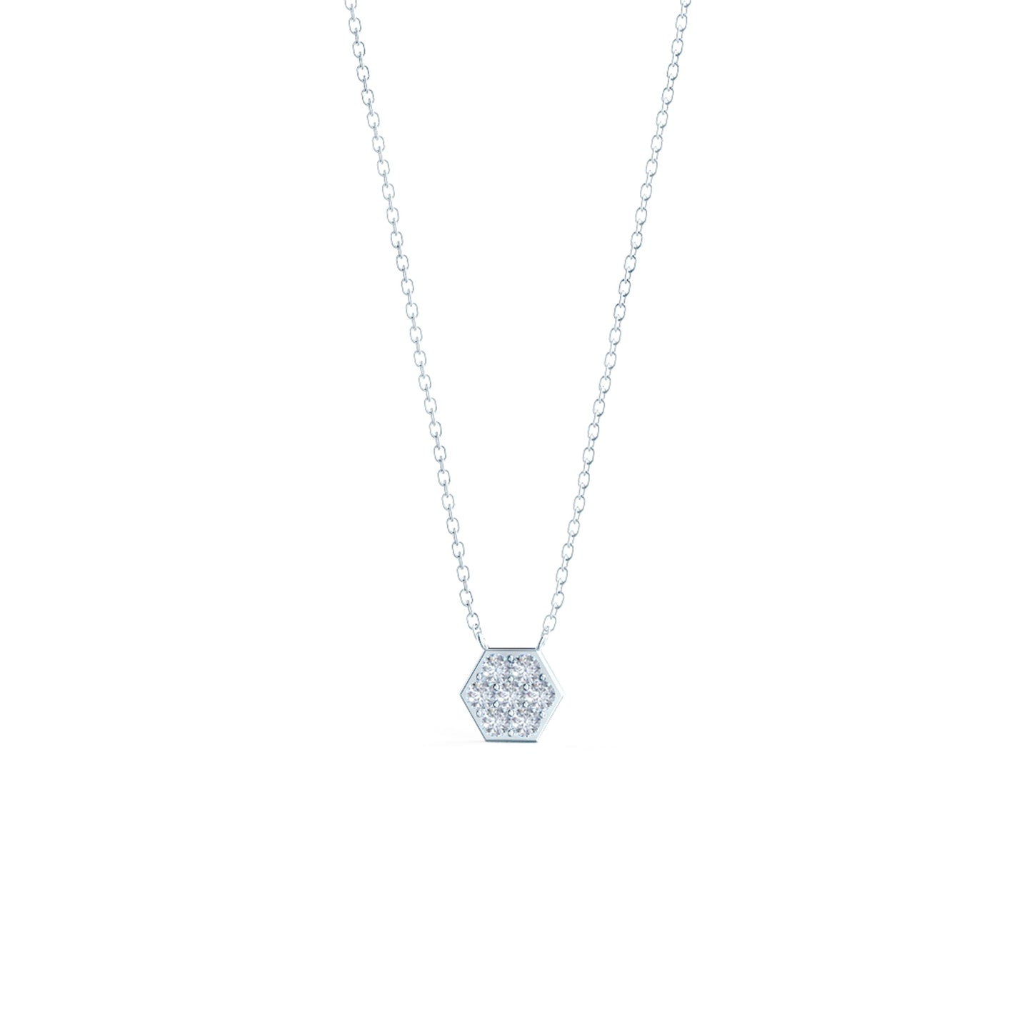 
                  
                    0.21 TCW Round Cut Moissanite Minimalist Necklace With Hexagon Style
                  
                