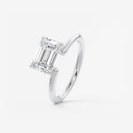 Emerald Solitaire Lab Grown Diamond Engagement Ring