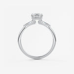 Emerald Three Stone Lab Grown Diamond Engagement Ring