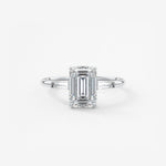 Emerald Three Stone Lab Grown Diamond Engagement Ring