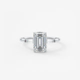 Emerald Three Stone Lab Grown Diamond Engagement Ring