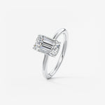 Emerald Hidden Halo Lab Grown Diamond Engagement Ring