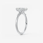 Emerald Three Stone Lab Grown Diamond Engagement Ring