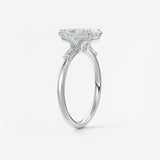 Emerald Three Stone Lab Grown Diamond Engagement Ring