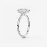 Emerald Hidden Halo Lab Grown Diamond Engagement Ring