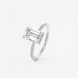 Emerald Pave Lab Grown Diamond Engagement Ring