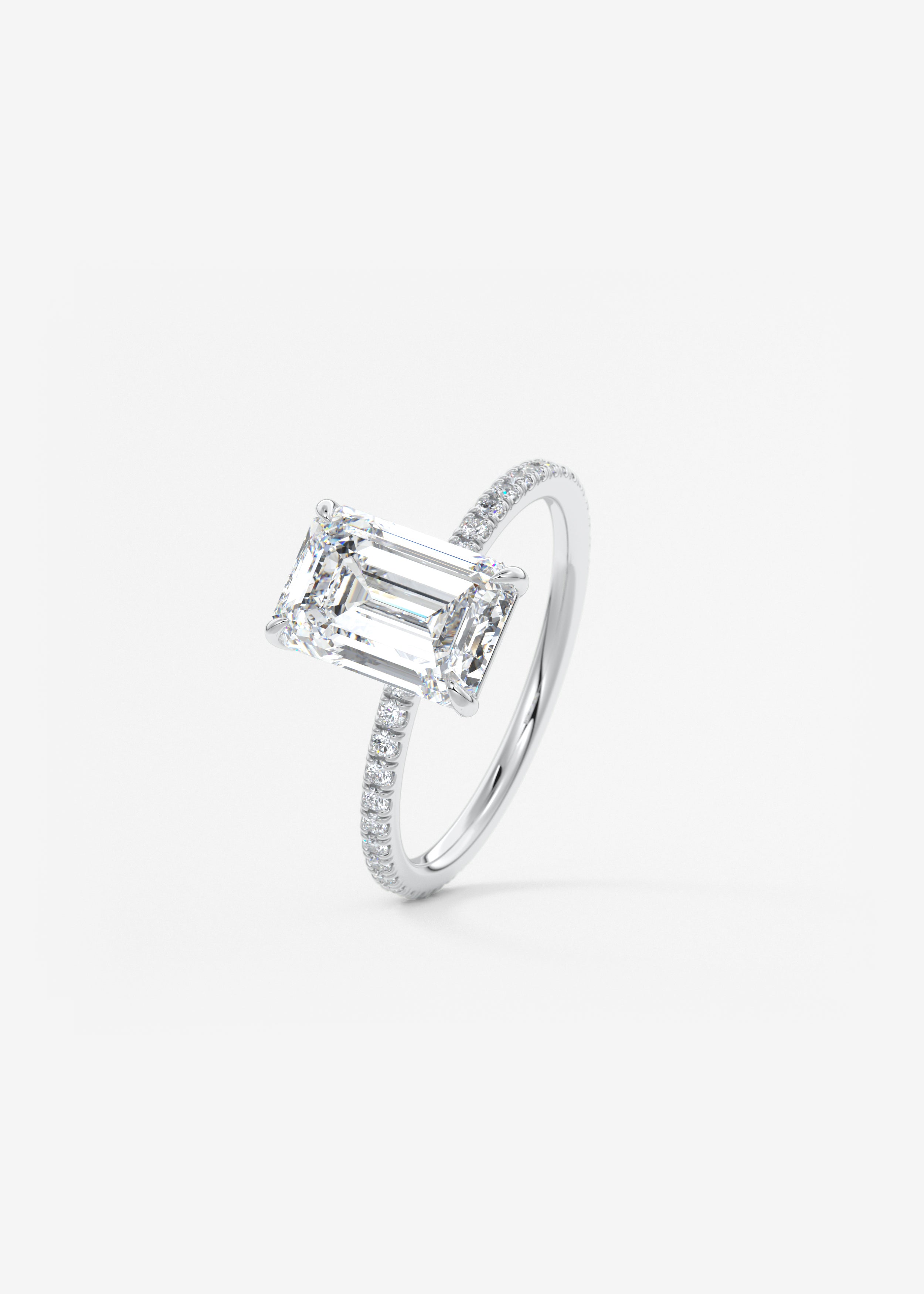 Emerald Pave Lab Grown Diamond Engagement Ring