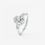 Oval Three Stone Lab Grown Diamond Engagement Ring
