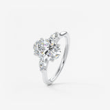 Oval Three Stone Lab Grown Diamond Engagement Ring
